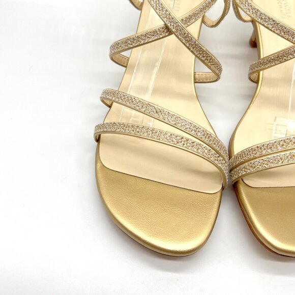Touch Ups Womens Size 10M Maisie Champagne Gold Kitten Heel Dress‎ Sandals Shoes - Picture 4 of 12